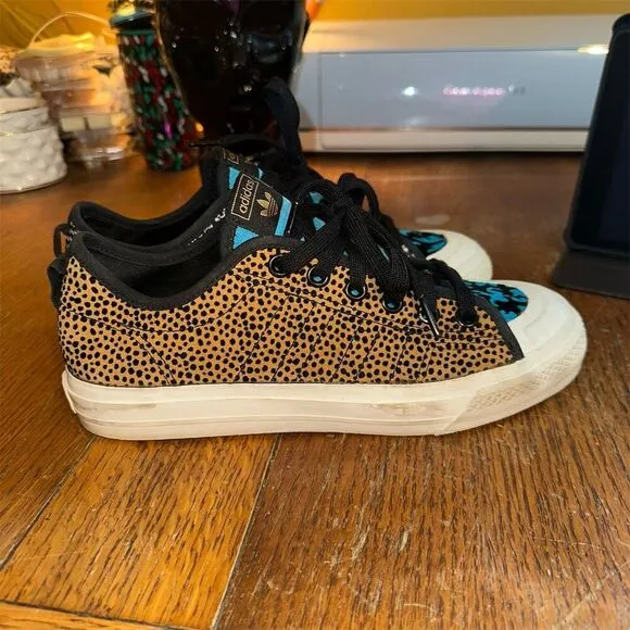 Adidas Nizza RF Leopard Sneakers Unisex Size Men's 7.5 Multicolor Low Top