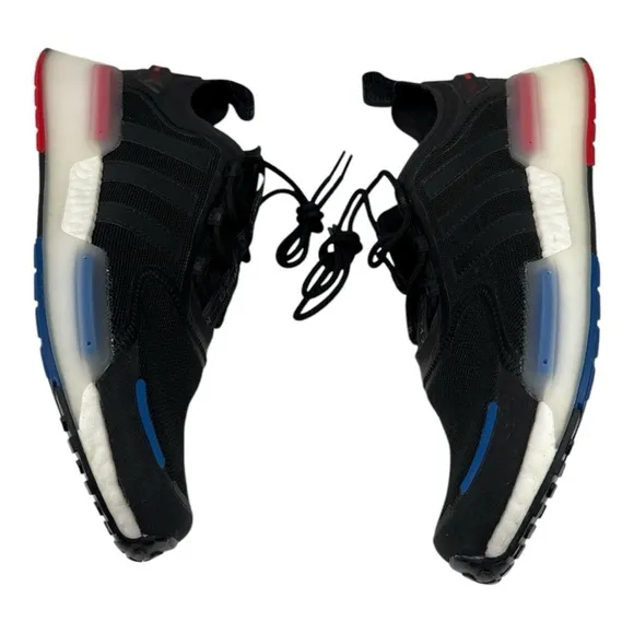 Adidas NMD R1 V3 Casual Shoes Black / White / Blue / Red Sz 10.5