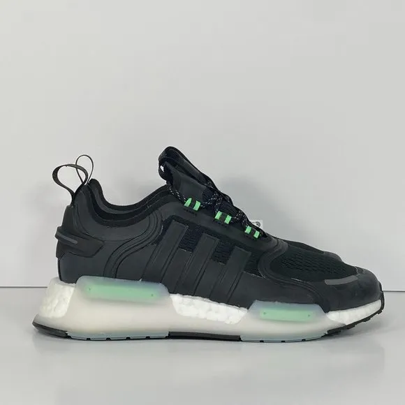 adidas NMD_V3 J Big Kids Sneaker (GY4264) Core Black/Cloud White/Beam Green NEW