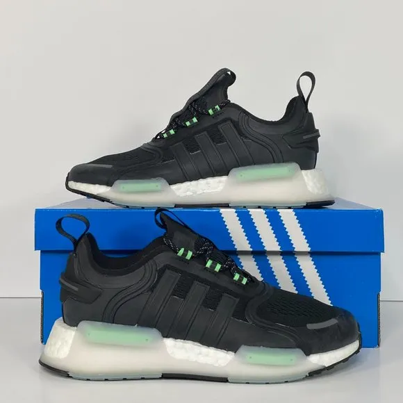 adidas NMD_V3 J Big Kids Sneaker (GY4264) Core Black/Cloud White/Beam Green NEW