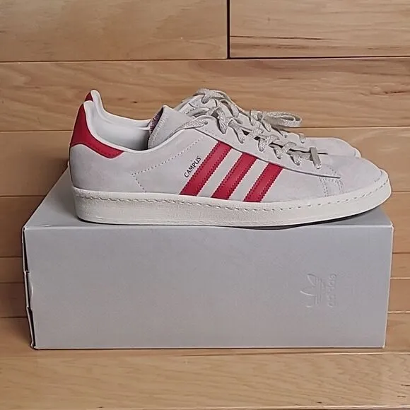 Adidas Originals Campus 80s Low Mens Casual Shoes White Red GY4580