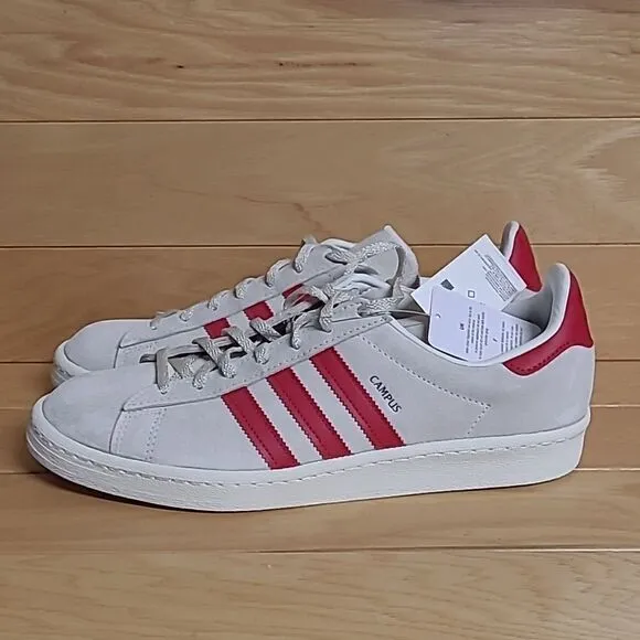 Adidas Originals Campus 80s Low Mens Casual Shoes White Red GY4580