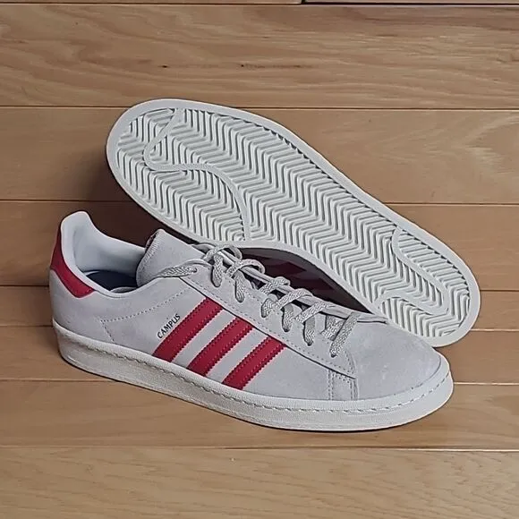 Adidas Originals Campus 80s Low Mens Casual Shoes White Red GY4580