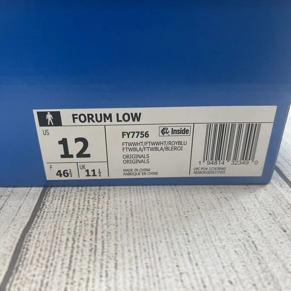 Adidas‎ Originals Men’s Forum Low White Blue Size 12