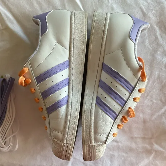 Adidas Originals Superstar White and Purple