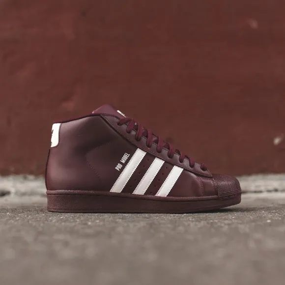 ADIDAS // pro model burgundy high tops