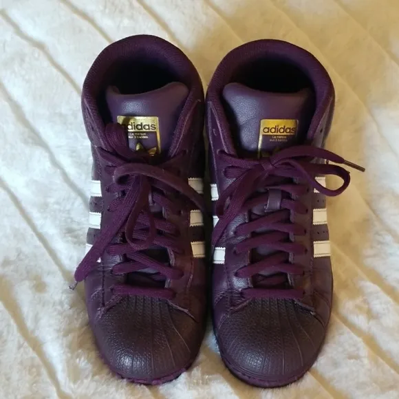 ADIDAS // pro model burgundy high tops