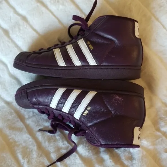ADIDAS // pro model burgundy high tops