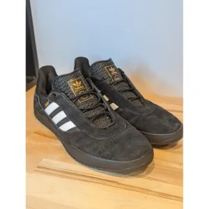 Adidas Puig Skateboarding Shoes Suede Sneakers Casual Black White Stripes SZ 11