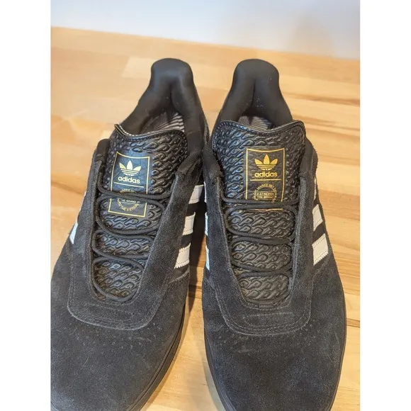Adidas Puig Skateboarding Shoes Suede Sneakers Casual Black White Stripes SZ 11
