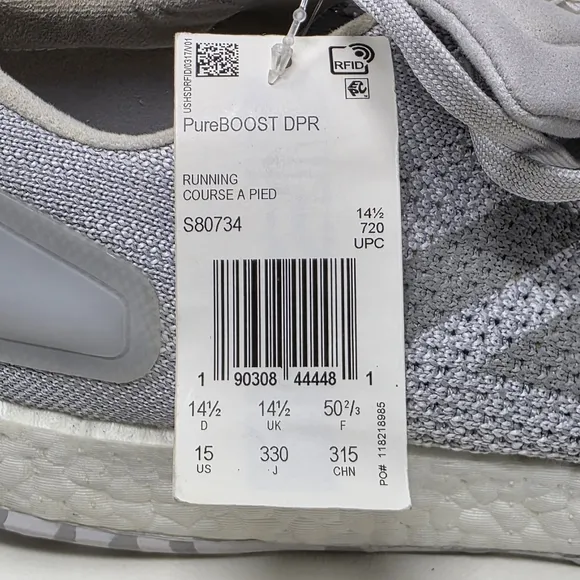 Adidas Pureboost DPR Mid Grey Running Shoes Training Sneakers S80734 Men Sz 15