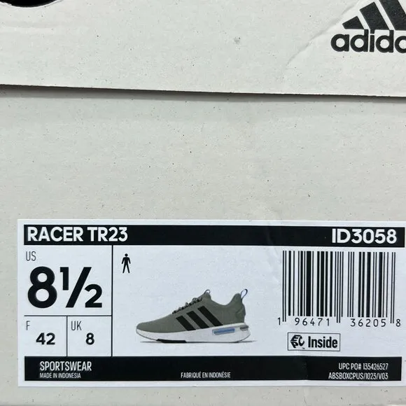 Adidas Racer TR23 Sneaker Running Shoes Men's Size 8.5 Solid Grey Carbon Blue
