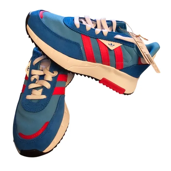 Adidas Sneakers Adidas Retropy F2 J Shoes Blue Red White Unisex Big Kids Size 4