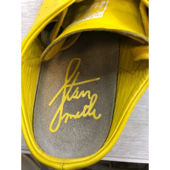Adidas Stan Smith FX0531 Mens Sneaker 6.5 Yellow Leather Slip-On Mule Shoes