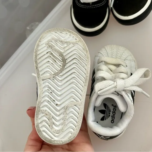 Adidas Superstar &amp; Vans Old Skool Toddler Sneakers - Unisex 2pc Bundle Size 4