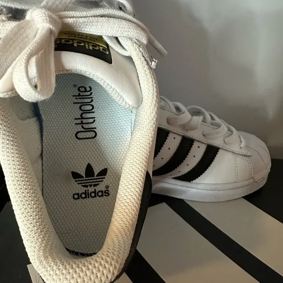 Adidas Superstar White and Black Sneakers
