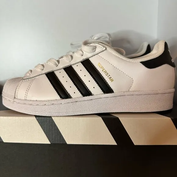 Adidas Superstar White and Black Sneakers