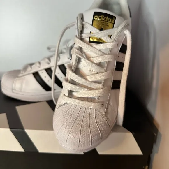 Adidas Superstar White and Black Sneakers