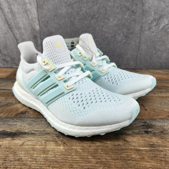 Adidas Ultraboost 1.0 Size 7.5 Womens White MInt Blue Casual Shoes IH7312