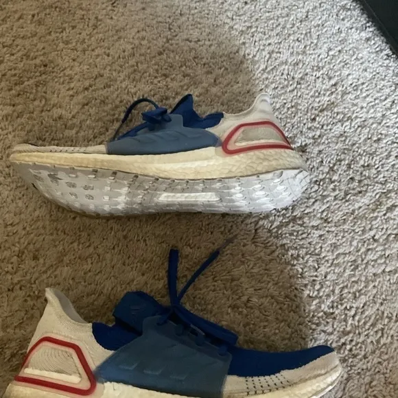 Adidas Ultraboost 19 Men Size 11.5 Running Sneaker Shoes Blue White EF1340