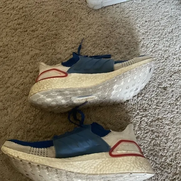 Adidas Ultraboost 19 Men Size 11.5 Running Sneaker Shoes Blue White EF1340