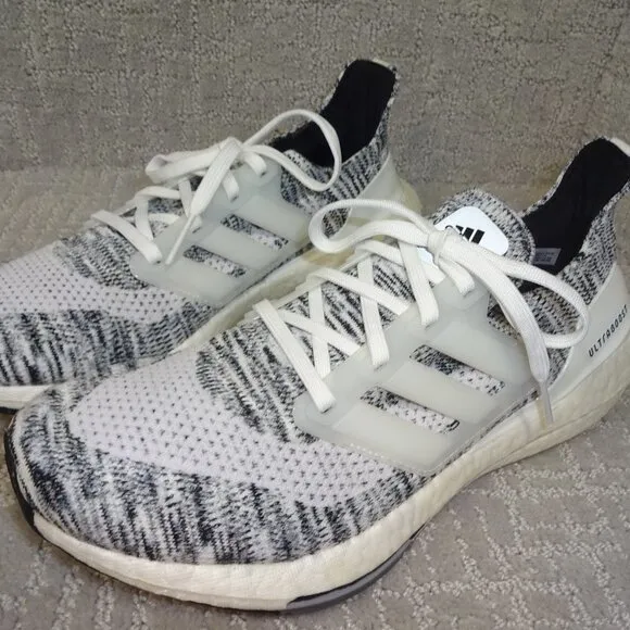 Adidas Ultraboost 21 Women's Size 10 US Oreo White Athletic Running Shoes GV7712
