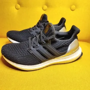 Adidas Ultraboost 4.0 DNA Black Silver Knit Sneakers Unisex Youth Shoe Size 5