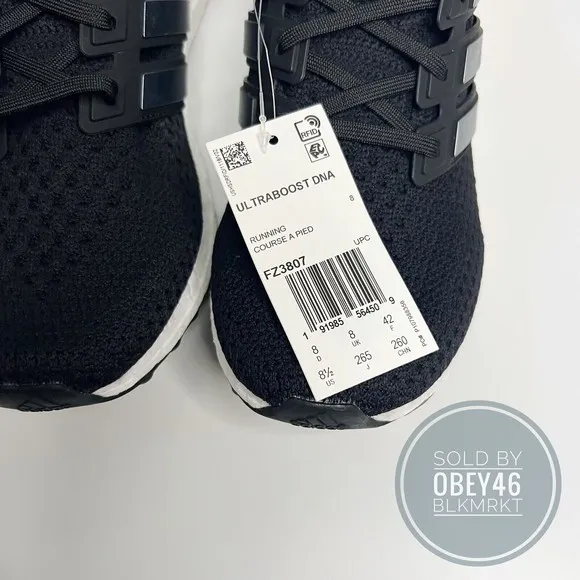 Adidas Ultraboost DNA Core Black Metallic Running Shoes  FZ3807 Size 8.5
