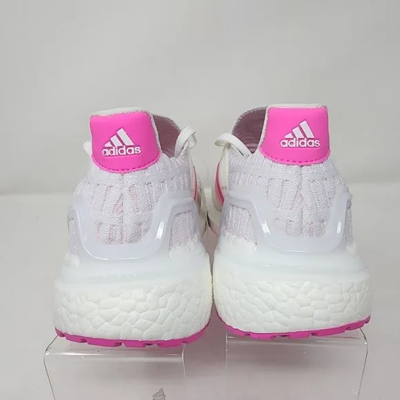Adidas Ultraboost Running Shoes Mens 7 White Pink CC1 ClimaCool 3 Stripes Knit