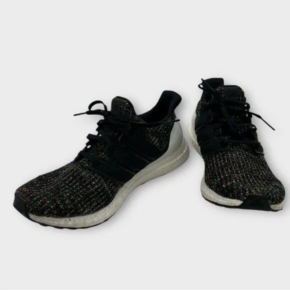 Adidas Ultraboost Athletic Running Shoes Black Multi Color F35232 Men Size 10.5
