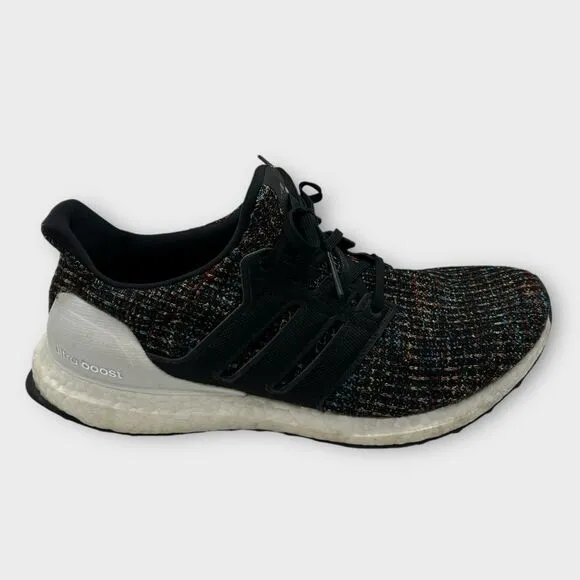 Adidas Ultraboost Athletic Running Shoes Black Multi Color F35232 Men Size 10.5