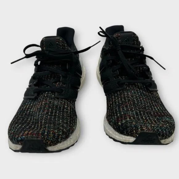 Adidas Ultraboost Athletic Running Shoes Black Multi Color F35232 Men Size 10.5