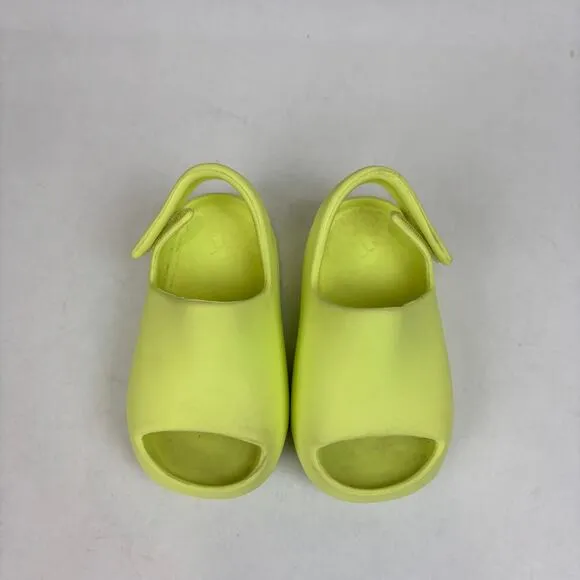 Adidas Yeezy Glow Green Clogs Slingback Sandals Kid's 7K