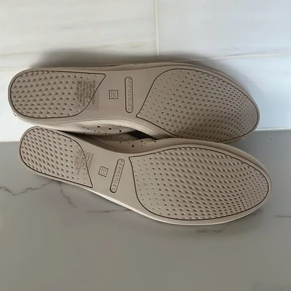 Aerosoles Leather Ballet Flats Wooster Ivory
