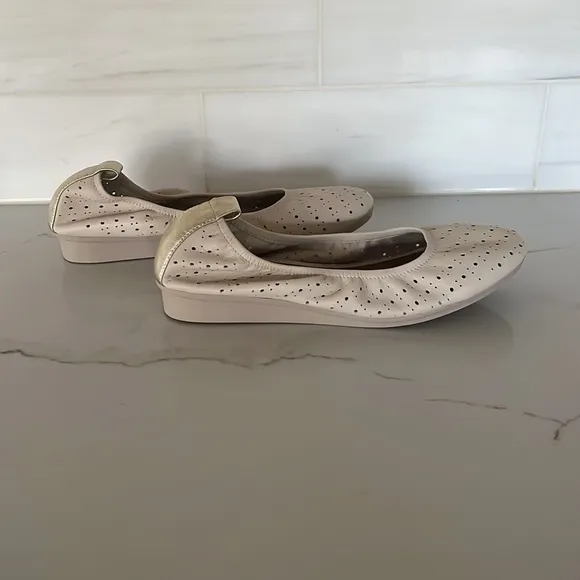 Aerosoles Leather Ballet Flats Wooster Ivory