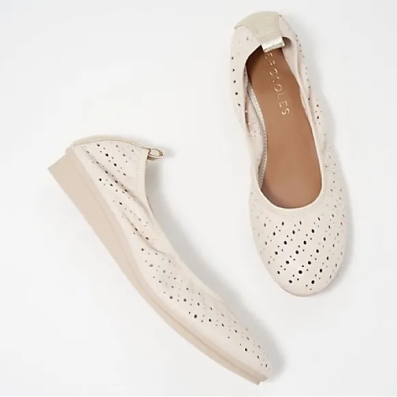 Aerosoles Leather Ballet Flats Wooster Ivory