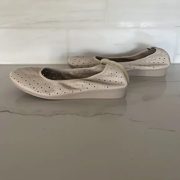 Aerosoles Leather Ballet Flats Wooster Ivory