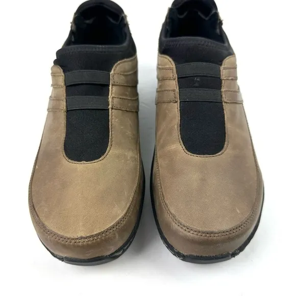 Aetrex Kimber Shoes 41 Brown Suede Nubuck Leather Slip On Comfort Shoes Womens