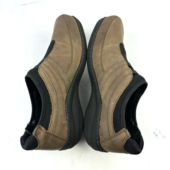 Aetrex Kimber Shoes 41 Brown Suede Nubuck Leather Slip On Comfort Shoes Womens