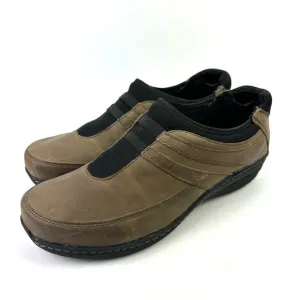 Aetrex Kimber Shoes 41 Brown Suede Nubuck Leather Slip On Comfort Shoes Womens