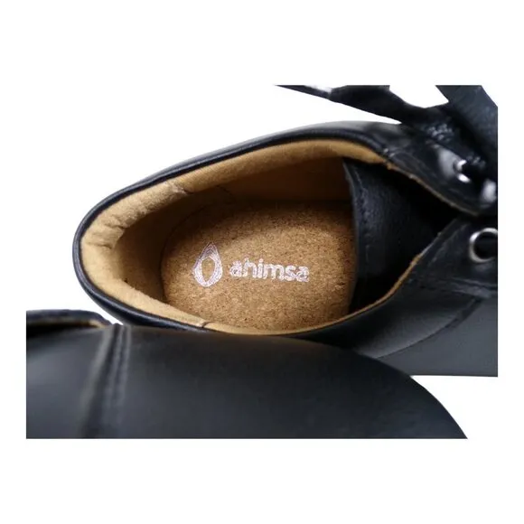 Ahimsa Black Vegan Leather Sneakers Men Sz 9 Women Sz 12 New/Near New  #897