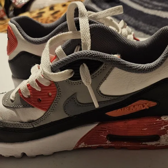 Air Max 90 Leat (GS)white medium grey infrared cool grey sneakers