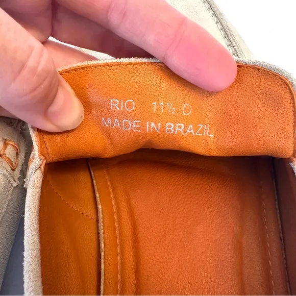 Alan Payne Rio Suede slip on leader shoes in Sand, size 11 1/2