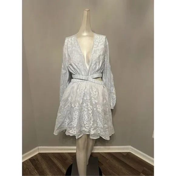 A.L.C. Irene cutout embroidered ramie mini dress