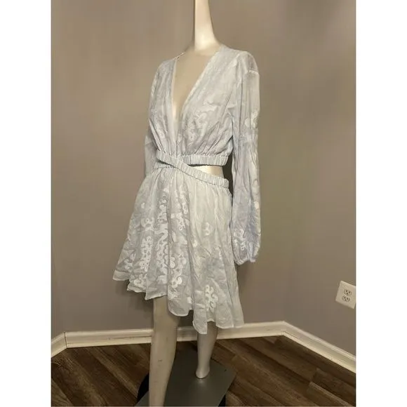 A.L.C. Irene cutout embroidered ramie mini dress