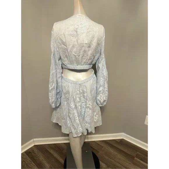 A.L.C. Irene cutout embroidered ramie mini dress