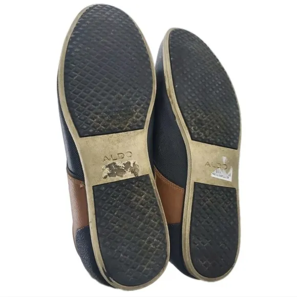 Aldo Lace Up Men's Bluffer Shoes Black Brown Size 9.5 Water Resistant