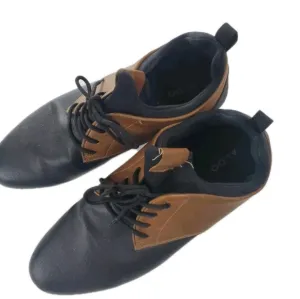 Aldo Lace Up Men's Bluffer Shoes Black Brown Size 9.5 Water Resistant