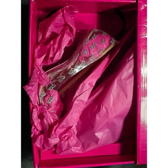 Aldo Women's Pink BARBIE TESSY Bedazzled Pumps Size 8 Heels Shoes Glitter