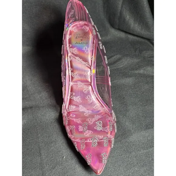 Aldo Women's Pink BARBIE TESSY Bedazzled Pumps Size 8 Heels Shoes Glitter